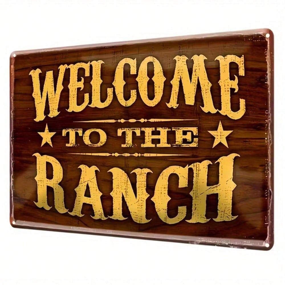 Welcome To The Ranch Metal Wall Art Sign Outdoor Garden Decor