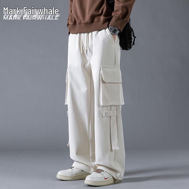Mark Fairwhale Men's Casual Workwear Straight Drawstring Pants
