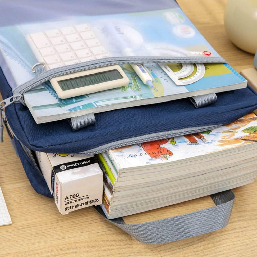 Multifunctional Zipper Pouch Bag A4 Document Bag New Data Storage Bag  School Office Supplies