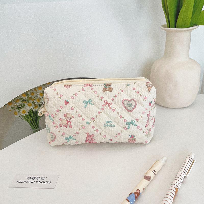 Cute Cartoon Print Women'S Cosmetic Bag Portable Ladies Makeup Case Travel Storage Bags Casual Female Clutch Purse