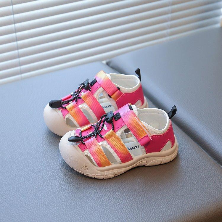 

Children s bag head sandals 2025 summer new hollow breathable boys creek shoes Korean version of girls versatile beach shoes 36 розы красного