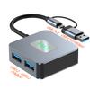 2320A Type-C/USB 4-in-1 USB Hub 2xTypc-C3.2+2xUSB3.2 10Gbps Data Transfer Adapter