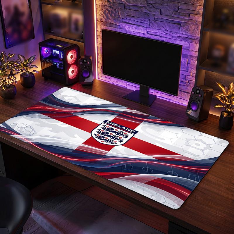 England Football Crest Mouse Pad, Extended Non Slip Rubber Desk Mat for Gaming Office Laptop Fan Gift