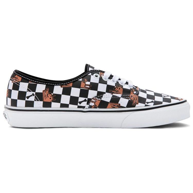 Vans Wallpaper Authentic Checkerboard Dog Print Low Top Canvas Shoes Unisex Sneakers Black White VN0A5KS9BP6