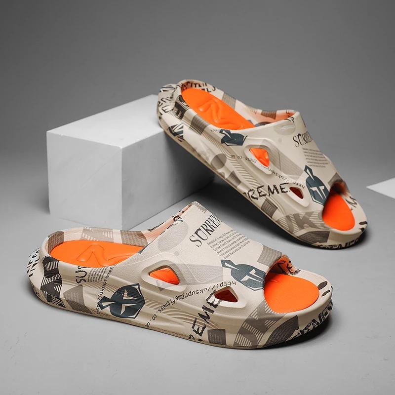 

Летние высококачественные тапочки мужские противоскользящие модные мужские пляжные туфли на толстой подошве износостойкие садовые туфли новые мужские туфли46 41-42 хаки