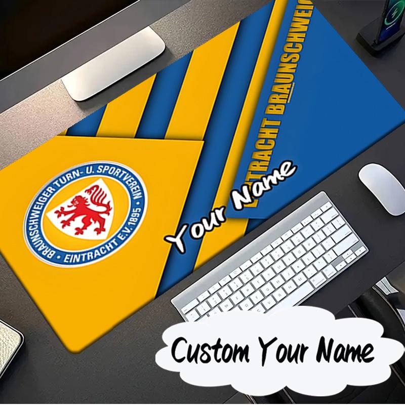 Custom Name Mouse Pad Braunschweig Fc Crest Design Mouse Pad, Gaming Mouse Pad, Keyboard Pad, Desk Decor for Computer Notebook Fan Birthday Gift