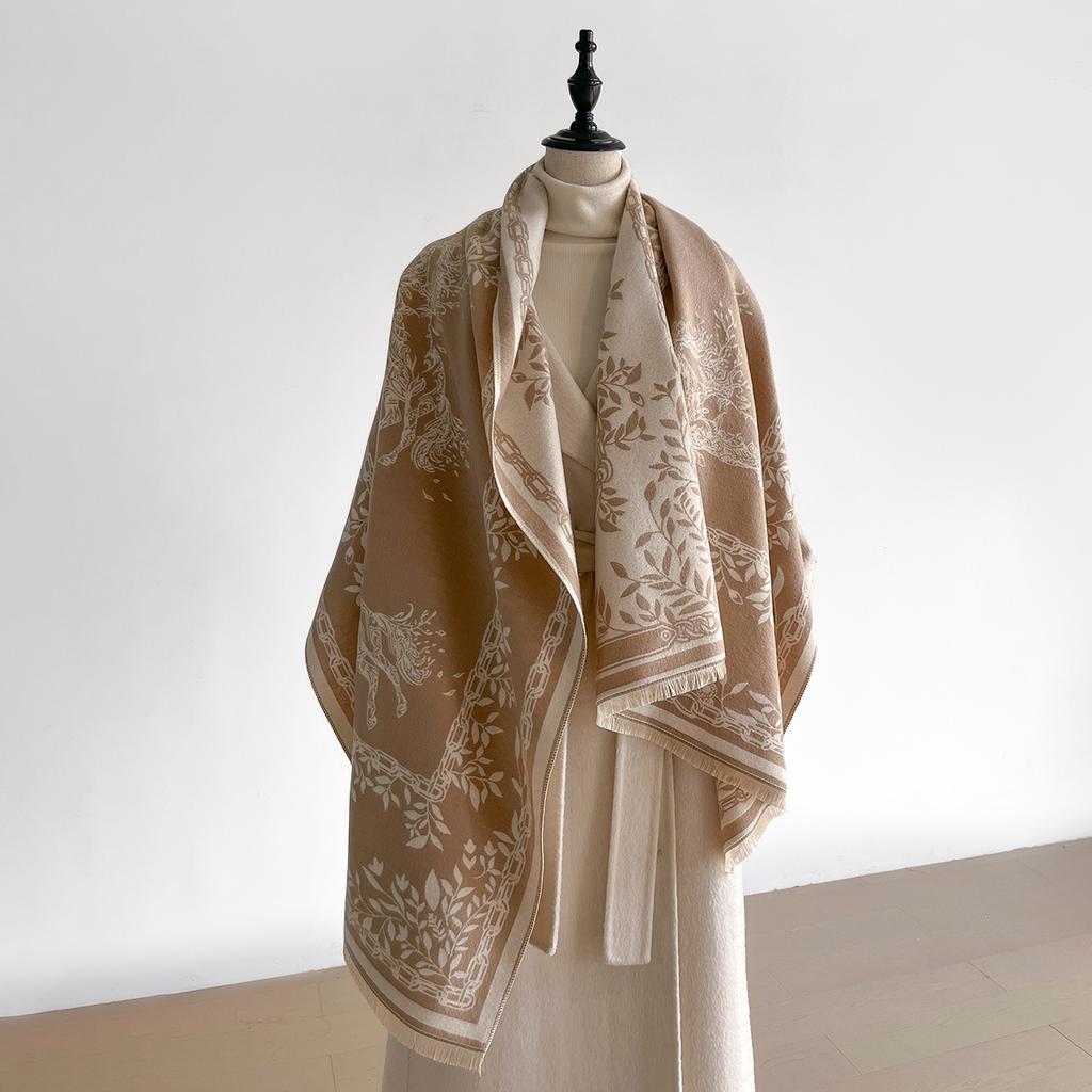 Winter Warm Thick Faux Cashmere Scarf Pashmina Shawls for Women Lady Wraps Stoles Bufanda Echarpe  Fashion Accessory