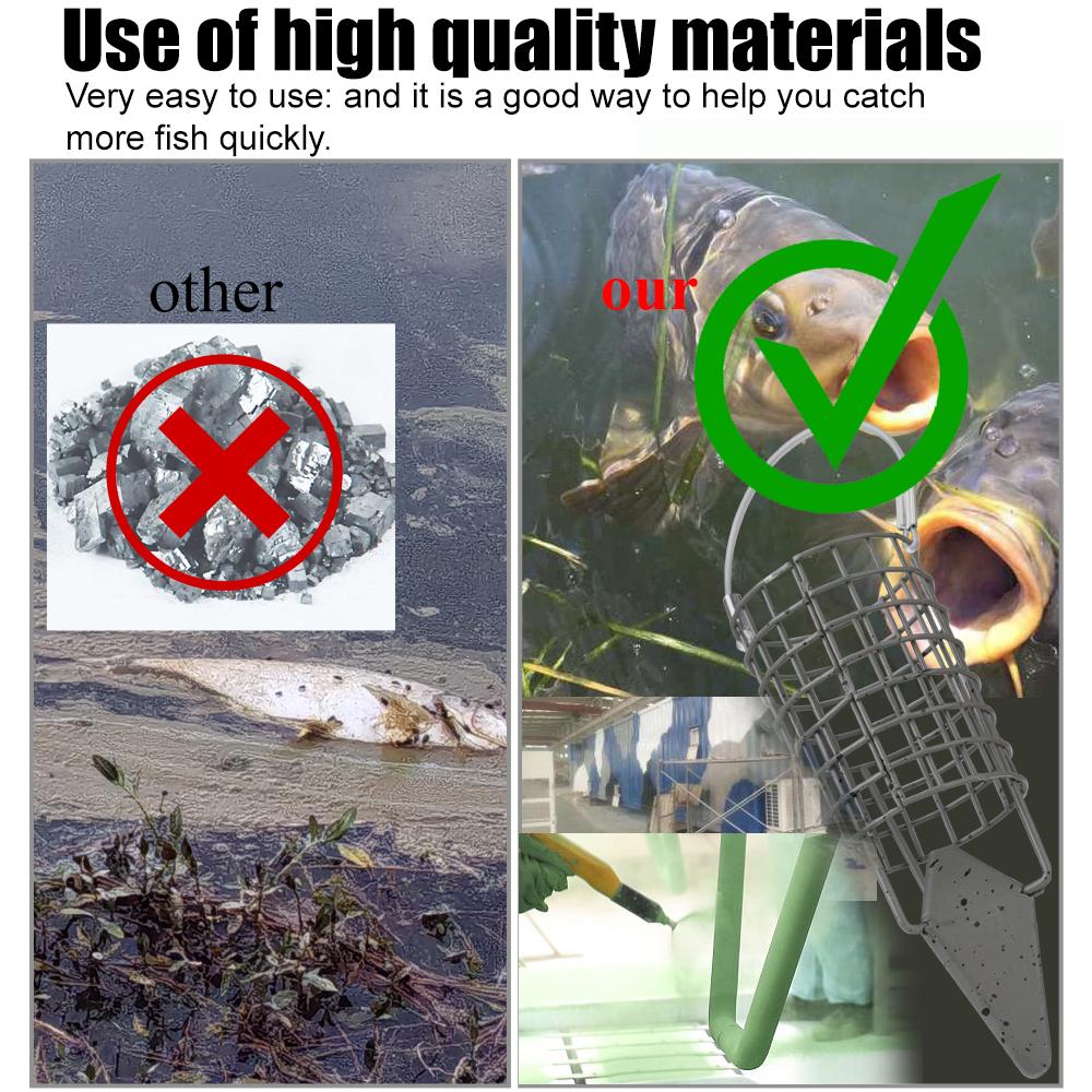 FTK 1 Pc Carp Fishing Feeder 30g/40g/50g/60g/Wire Cage Bait European Carp Fish Hair Platform Feeder Carp Fishing
