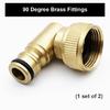 2Pcs Brass Outdoor Hose Connectors 90 Degree Tap Adapter for Gardening Metal Angled Elbow Practical Faucet Attachment