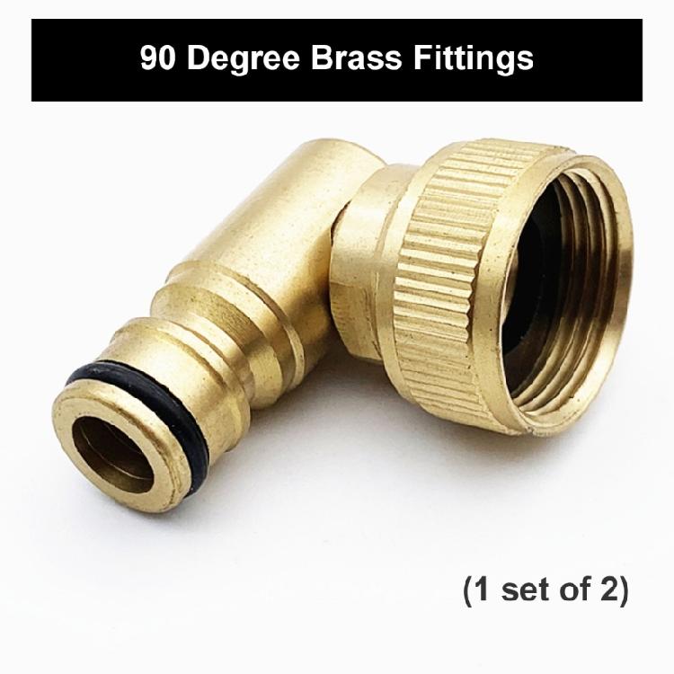 2Pcs Brass Outdoor Hose Connectors 90 Degree Tap Adapter for Gardening Metal Angled Elbow Practical Faucet Attachment