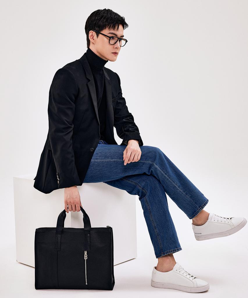 Bedford11Th Slim Boston Briefcase [Black Combo]