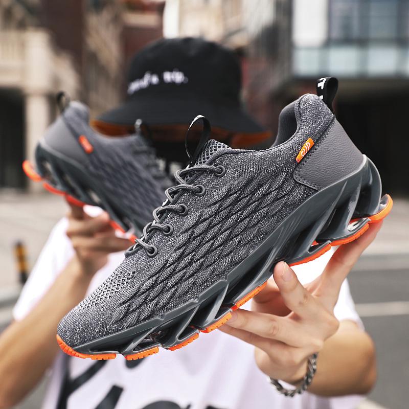 

Дышащая летающая вязаная дышащая спортивная обувь, мужские спортивные кроссовки на шнуровке, повседневная мужская обувь 40 серый