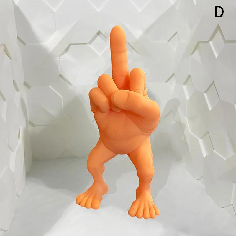 Middle Finger Figure With Legs Office Desk Funny Hand Gesture Resin Figurine Creative Home Ornaments Gift Room Decor