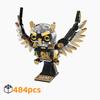 Cute Mechanical Owl Building Blocks Model Kit, New 484Pcs 3D Gear Swinging Flying Bird With Base Stand, STEM Toy