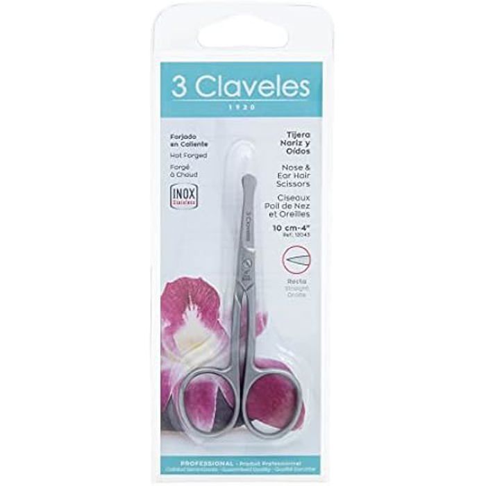 Ciseaux poils du nez 3 Claveles - Droit - Inoxydable - Pointes arrondies