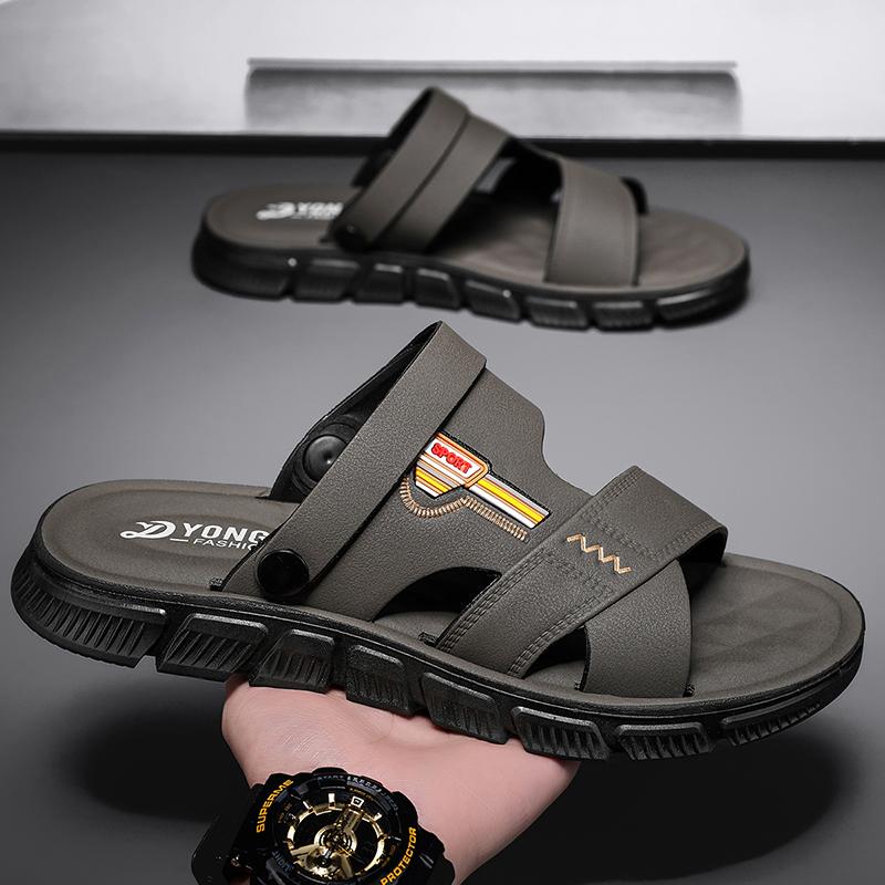 Pánské pantofle z PU kůže Letní ležérní obuv Plážové sandály Venkovní bruslařská obuv Pohodlná chůze Luxusní designová móda