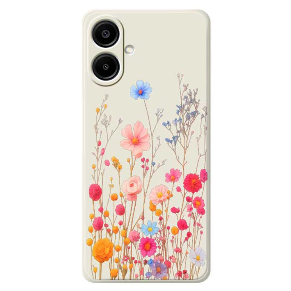 For Samsung Galaxy A07 4G Case Flower Branches Pattern Printing Straight Edge TPU Phone Back Cover