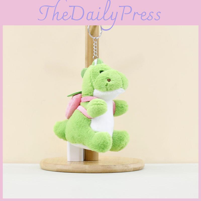 Cute Fruit Dinosaur Plush Backpack Pendant Soft Keychain Toy Collectible Doll