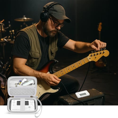 Hard Case for Yamaha TDM-710IV/Seiko STH200WHSP with Metronome Storage Holder and Mesh Pocket for Pickup Microphone Set (Box Only)