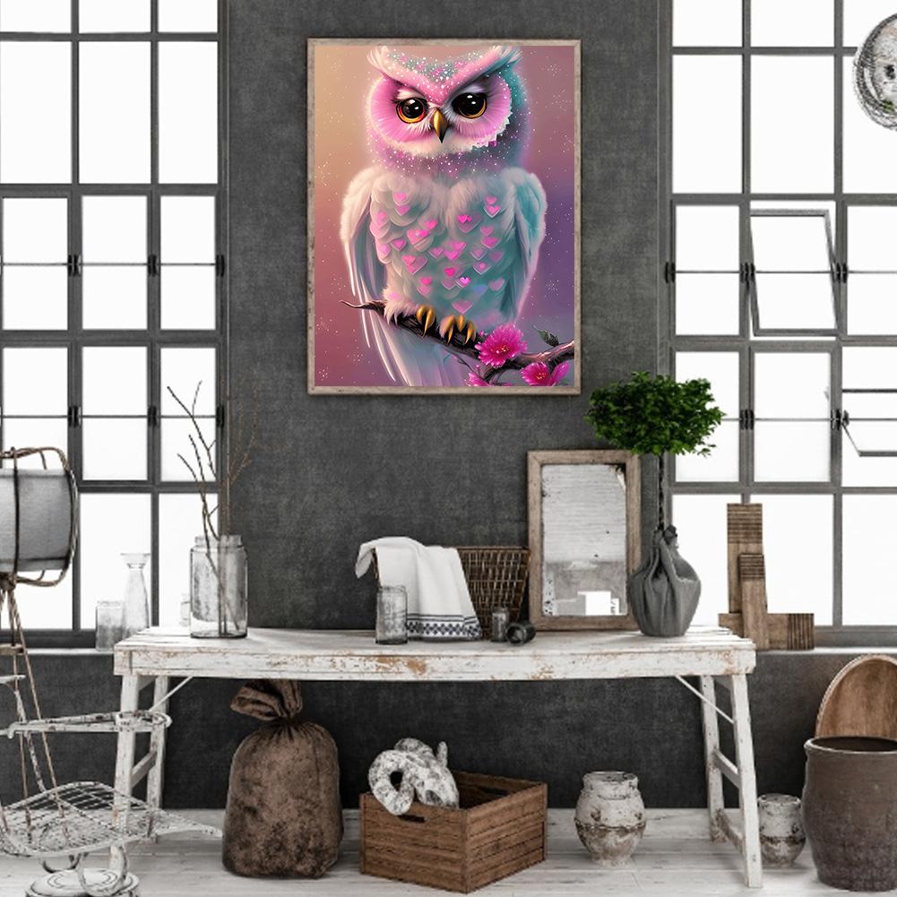 5D DIY Full Round Drill Diamond Painting Owl Kit Home Decoration Art Craft