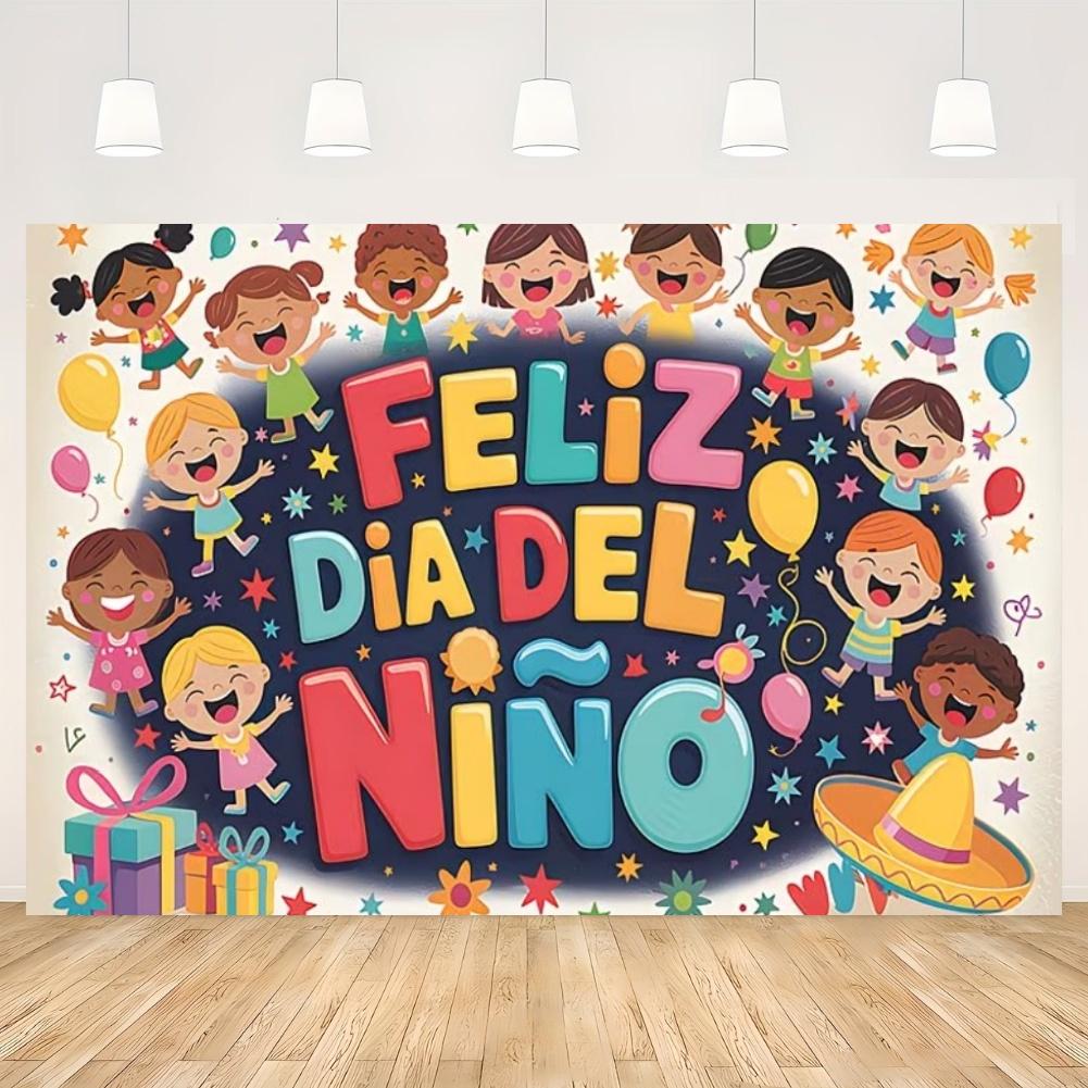 Children's Day Party Decoration Backdrop Feliz Día del Niño Balloon Photography Background Supplies Kid Gift Photo Studio Prop
