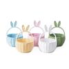 Paper Rope Woven Basket with Rabbits Ears for Toy Storage Stylish Handhold Flower Basket Fruit Holder for Picnics