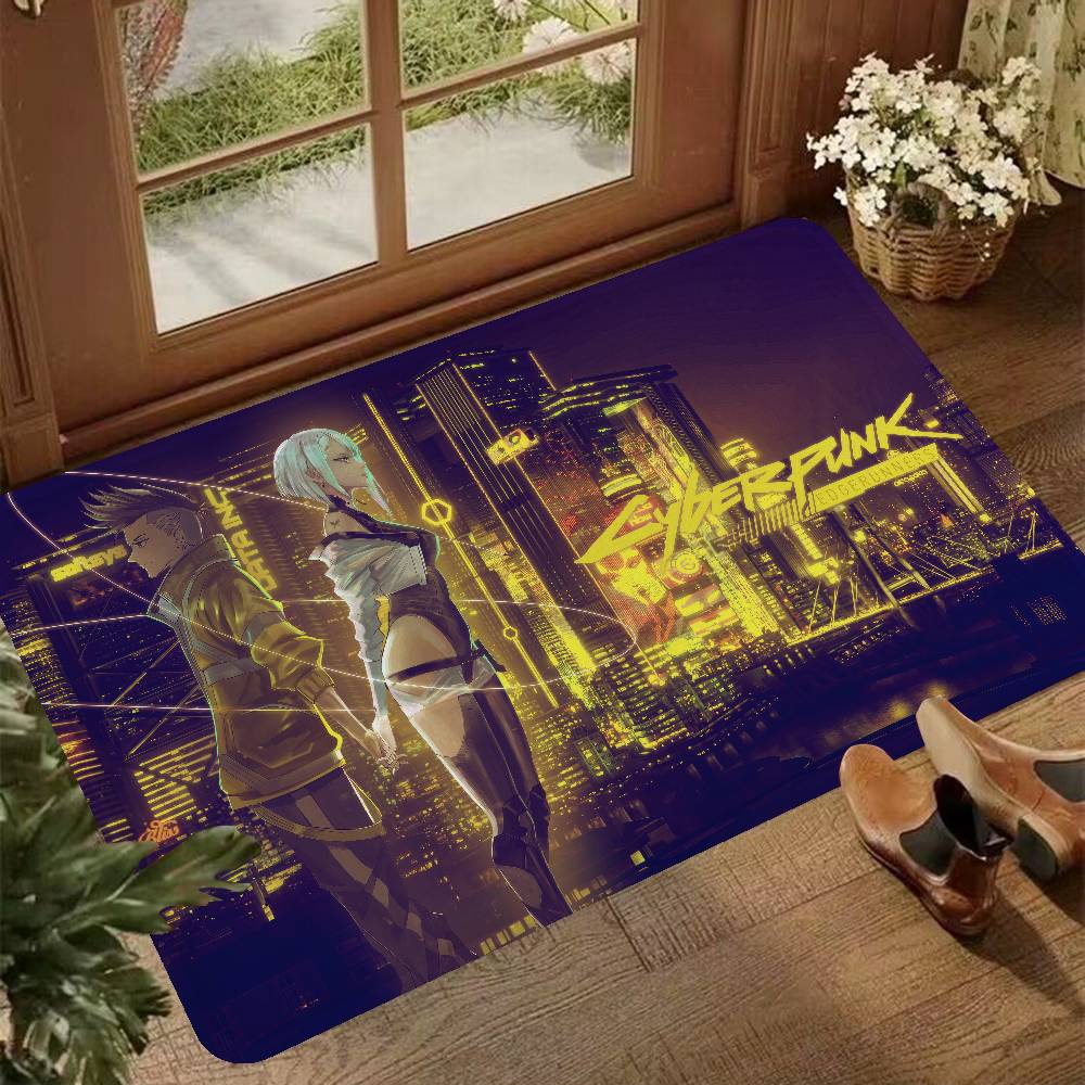 Cyberpunk Edgerunners Anime Hallway Carpet Washable Non-Slip Living Room Sofa Chairs Area Mat Kitchen Doormat Area Rug