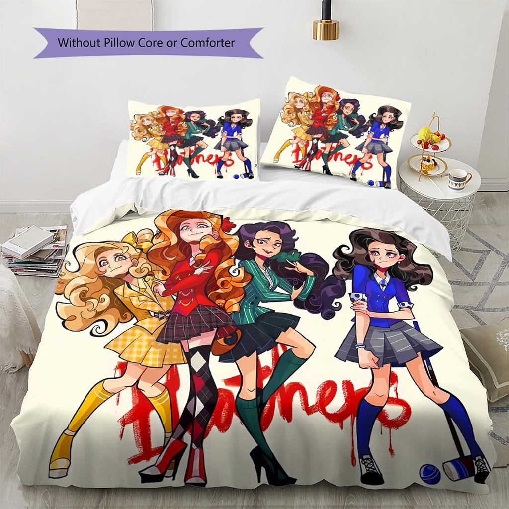 Heathers Pattern Bedding,Quilt Set Quilt Cover Pillowcase Home Birthday Gift (1 * duvet cover + 2 * pillowcase, without core)