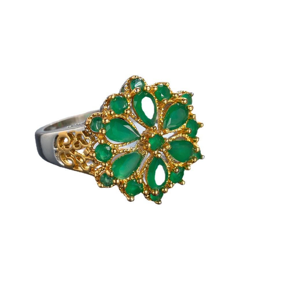 Creative European & American Two-Tone Zircon Fashion Ring for Women - Wedding & Statement Jewelry