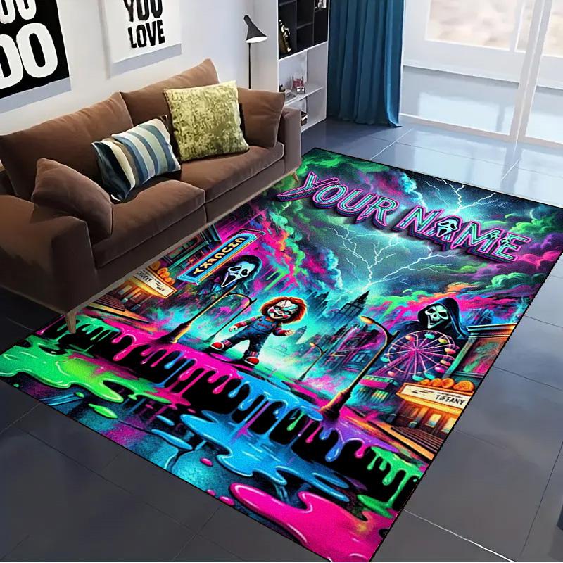 Name Custom Chucky Carpet Rug for Living Room Bedroom Home Sofa Decoration,Kids play Non-slip Floor Mat