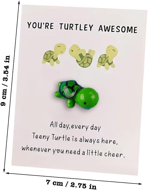 Mini Pocket Hug Turtle, "You're Turtle" Amazing Inspirational Gift Card, Thank You Note Card, Greeting Card, Mini Sea Turtle Figurine Pocket Hug