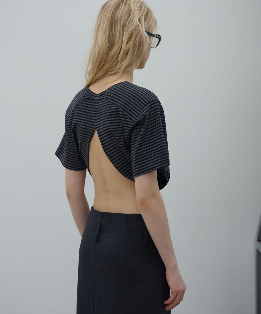 LCDC™ Back Slit V-Neck Top (Dark Gray)