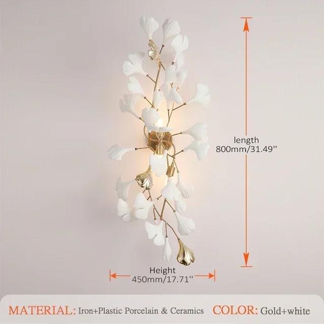 Modern creative LED porcelain ginkgo Chandeliers hotel living room home decoration lamp Nordic restaurant art island Chandeliers