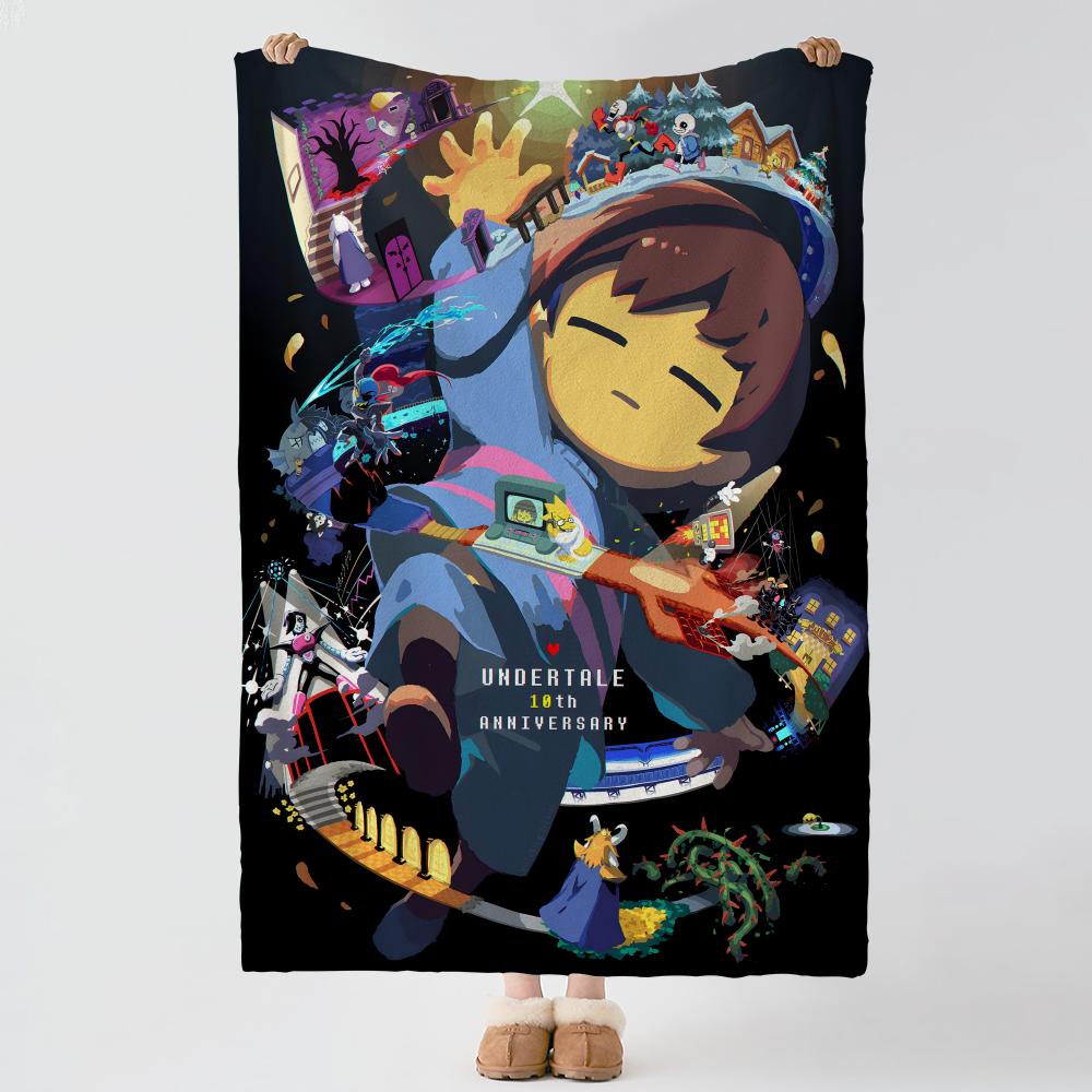 game U-Undertale-e Throw Thick Comfort Flannel Quilt, Multi-scene Use Indoor Outdoor Daily Nap