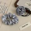 Sweet Simple New Grey Solid Color Satin Elastic Fabric Band Hair Cord Head Cord High-Grade Hair Accessories
