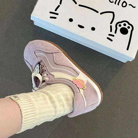 Cartoon cute Hello Kitty sports training shoes autumn and winter retro versatile simple commuter girls casual shoes single shoes