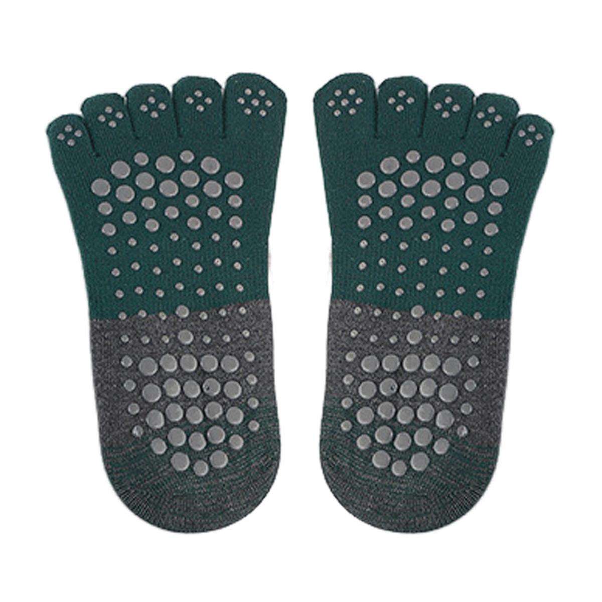 

1 пара носков для пола с задним ремешком, противоскользящая силиконовая подошва, высокоэластичные носки для йоги, танцев, фитнеса, носки с раздельными пальцами, поддерживающие носки для занятий в помещении