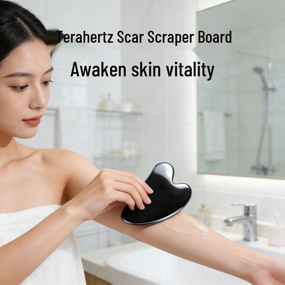 Natural Terahertz Gua Sha Energy Stone for V-Face Beauty and Massage Therapy