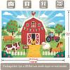 2D Cute Cartoon Farm Backdrop with Red Barn, Animals & Tractor