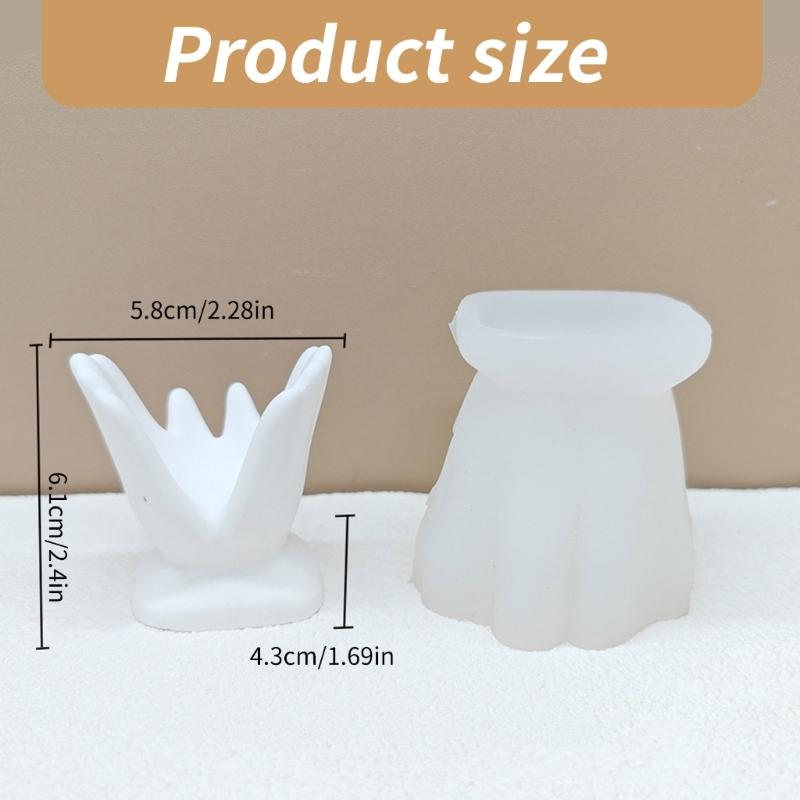 Silicone Candlestick Decoration Mould Artistic Hand Candlestick Silicone Moulds for Custom Resin Home Ornaments