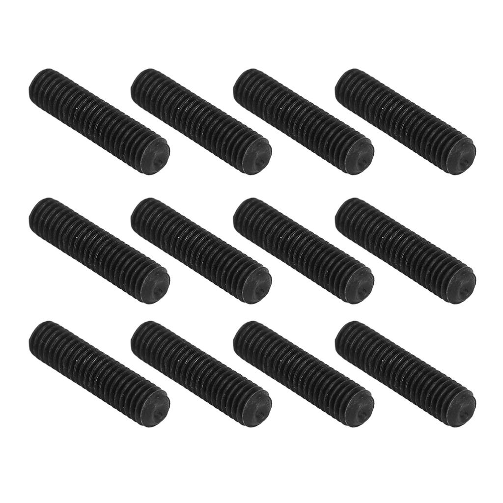 12Pcs Guitar Screws Clear Thread Metal Tight Connection Electric Guitar Bridge Screws Black