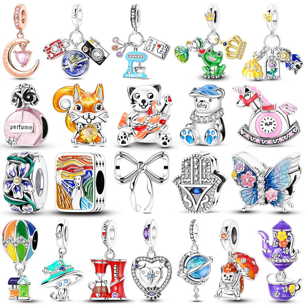 Newest Charm Bead Charms Bead Charms Butterfly Perfume Girl Authentic copper Plated Dangle Charm Compatible With Bracelets Pendants Making Ideal For W