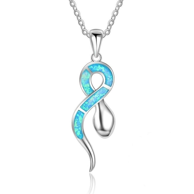 Bohemia Blue Imitation Opal Cute Turtle Animal Pendant Necklace For Women Charm Crystal Ocean Animal Necklaces Jewelry for Women