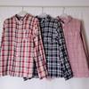 Export Daily Single Tail Goods Double Yarn Cotton Plaid Long Sleeve Shirt Female Loose Casual Plus Size Spring and Autumn Tops 100.00kg