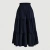 Gonna Estiva da Donna Stile Bohemien Elastica Vita Alta Coulisse Regolabile Gonna a Torta Linea ad A Colore Unito