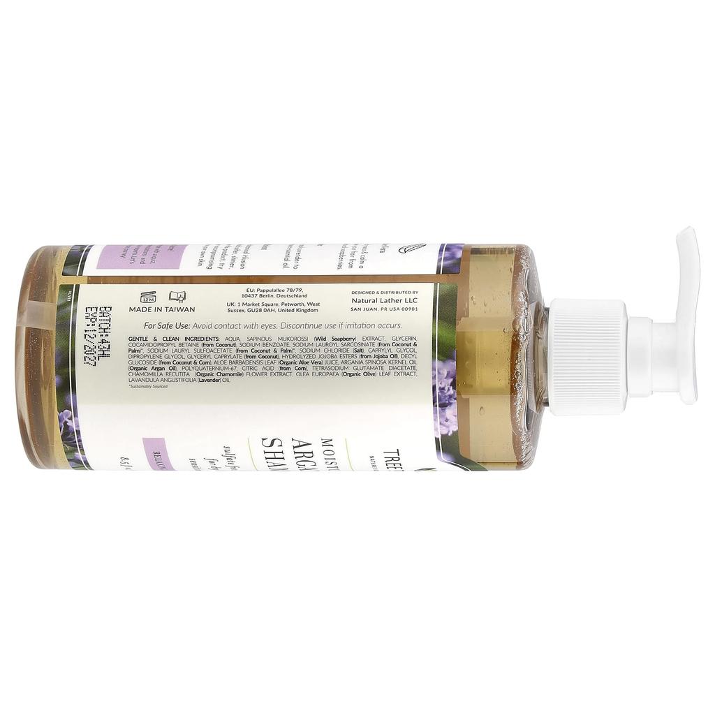 Tree To Tub, Moisturizing Argan Oil Shampoo, Relaxing Lavender, 250 ml (8.5 fl oz)