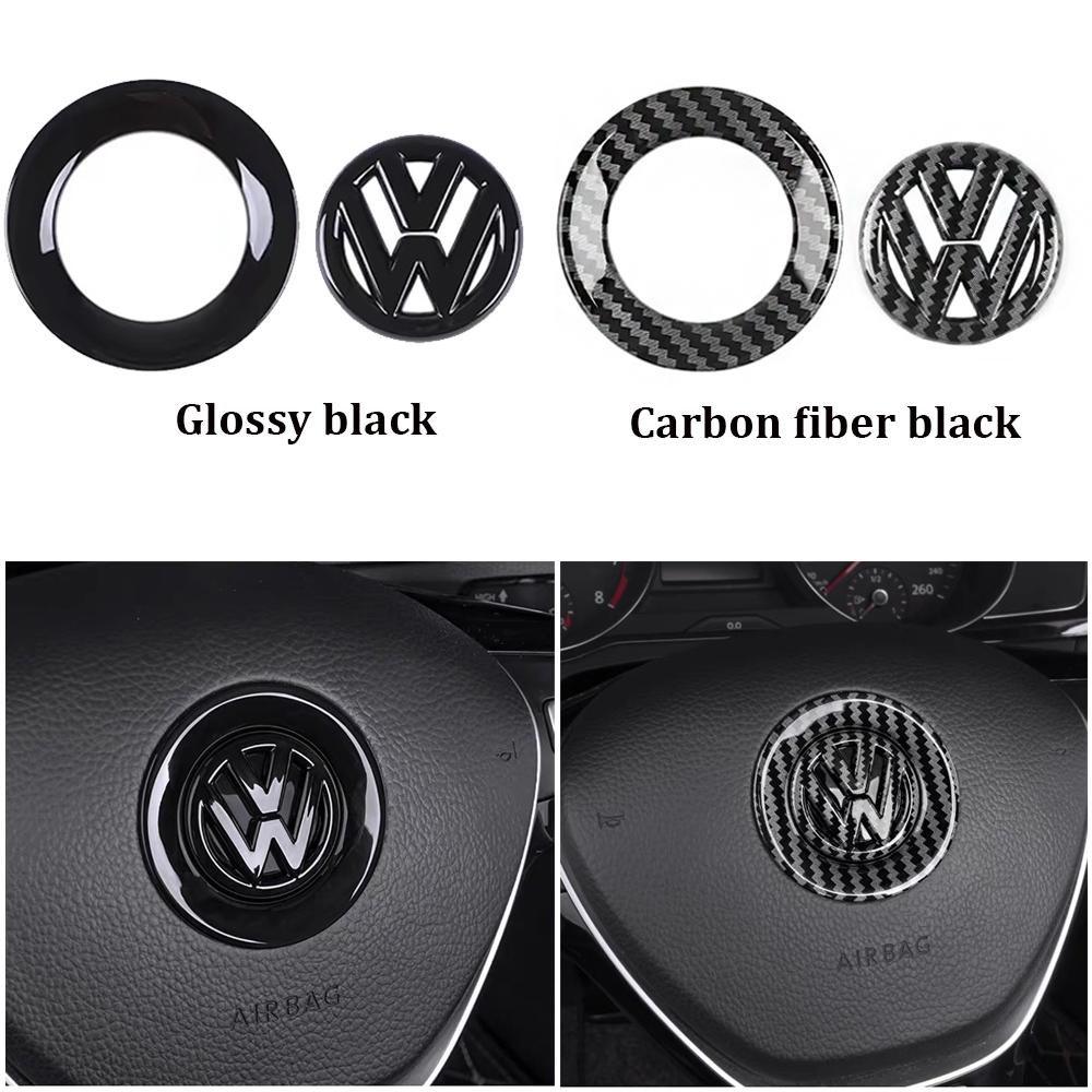 For Volkswagen For Volkswagen VW GTI Passat B6 Golf 4 Polo Jetta Beetle Tiguan CC Car Steering Wheel Sticker ABS Auto Emblem Badge Decoration EN1