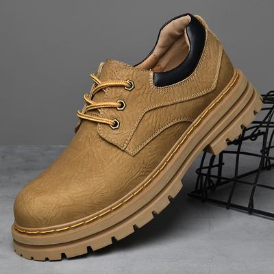 2025 Men's Shoes Retro Tooling Shoes Business Casual Leather Shoes Men's Beef Tendon Soles Big Head Shoes British Martin Boots