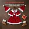 Child Santa Suit Soft Linen Material With Matching Hat for Kids Christmas Family Party Stage Show Outfit