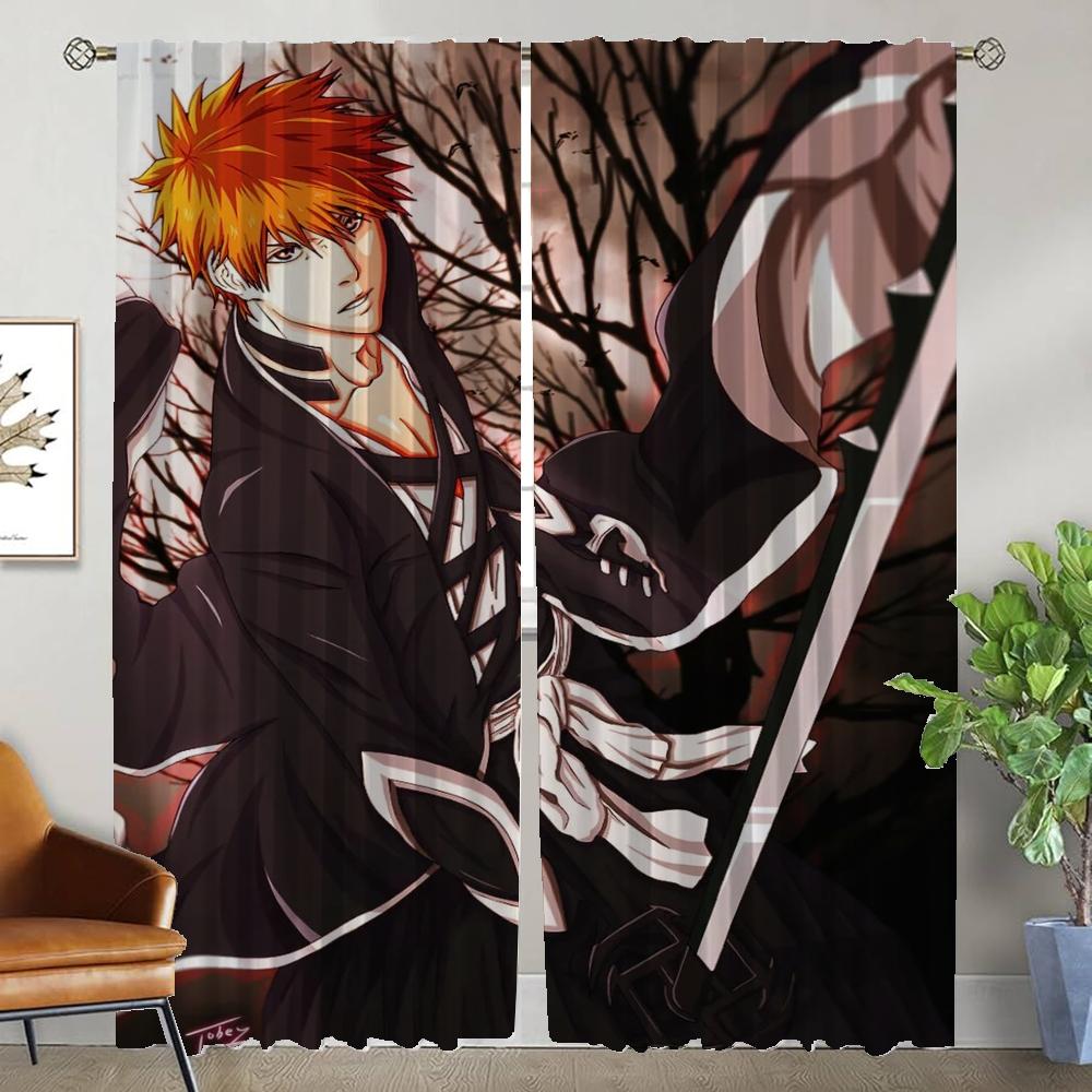 

Шторы BLEACH для спальни, оконные шторы для комнаты, 2 панели, украшение на Хэллоуин, домашний интерьер, шторы, перегородки, шторы, гостиная W50xH70cmx2pcs-CL
